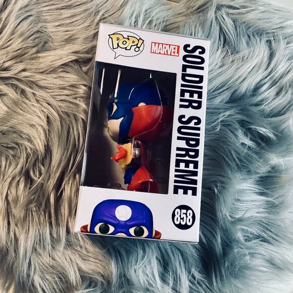 Funko Pop! Marvel Infinity Warps Soldier Supreme 858 Glow in the Dark Bobblehead - Picture 3 of 5